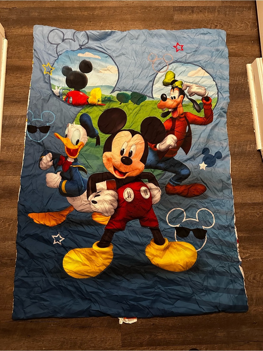 Disney Blue Kids Quilt with Mickey, Donald & Goofy